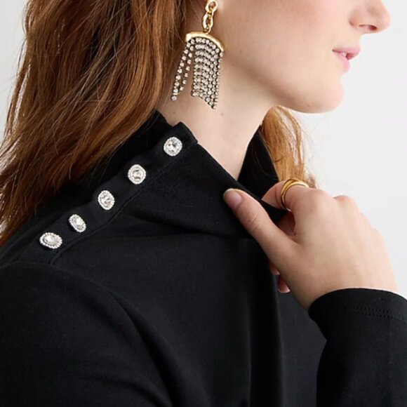 NEW NWT J. Crew Perfect-fit turtleneck with jewel buttons Color: Classic Pink - Picture 2 of 3